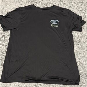 Old Navy Black Men's Tee with Globe Graphic